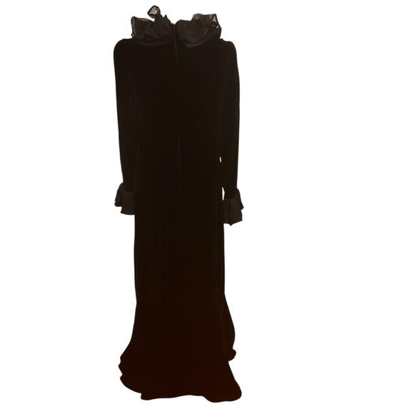 Nina ricci Vintage black long maxi dress size 4/6 velvet dress whimsigoth moody - Picture 3 of 16